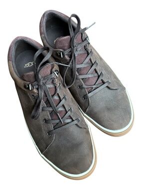 UGG Men’s Dark Brown Leather Casual Sneakers